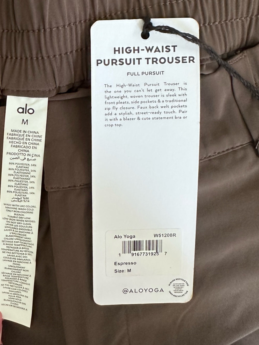 NWT Alo - high waisted shirts pursuit trouser - Picture 5 of 5